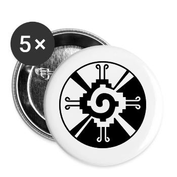 Galactic Butterfly Hunab Ku - aztec symbol - Buttons large 2.2''/56 mm (5-pack) - white - Front