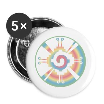 Galactic Butterfly Hunab Ku - aztec symbol - Buttons large 2.2''/56 mm (5-pack) - white - Front