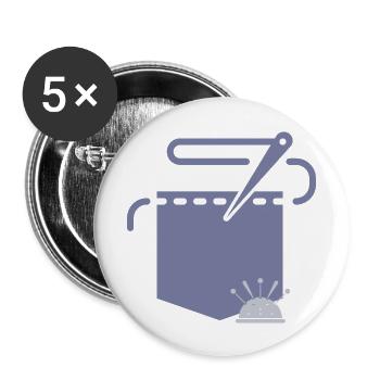 Nähretusche - Buttons groß 56 mm (5er Pack) - Weiß - Vorne