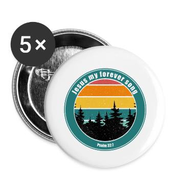 Jesus my hiding place - Buttons large 2.2''/56 mm (5-pack) - white - Front