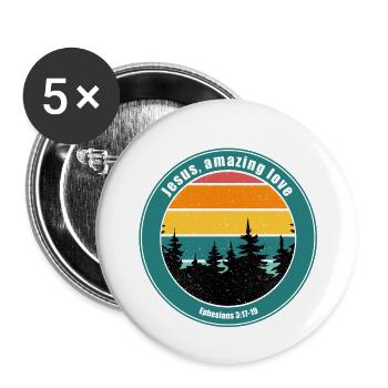 Jesus, amazing love - Buttons large 2.2''/56 mm (5-pack) - white - Front