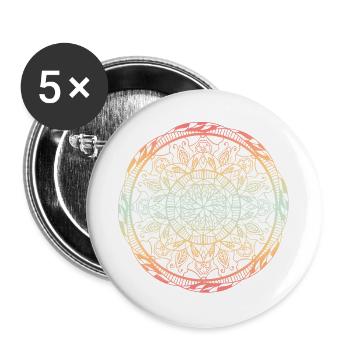 Mandala - Buttons large 2.2''/56 mm (5-pack) - white - Front