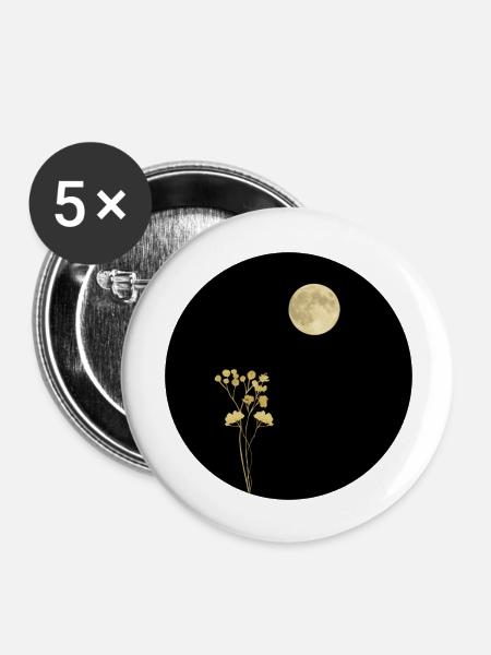 Full Moon - Buttons groß 56 mm (5er Pack) - Weiß