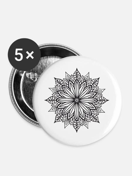 Mandala - Buttons large 2.2''/56 mm (5-pack) - white
