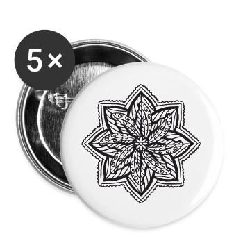 Mandala - Lot de 5 grands badges (56 mm) - blanc - Devant