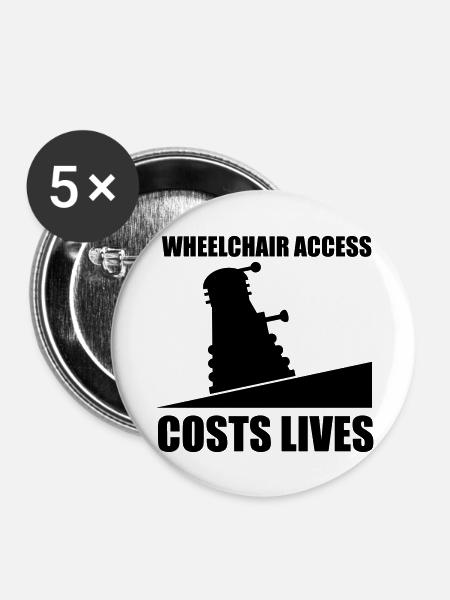 Wheelchair Access - Buttons large 2.2''/56 mm (5-pack) - white