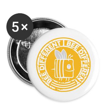 bee different saying quote - Buttons large 2.2''/56 mm (5-pack) - white - Front