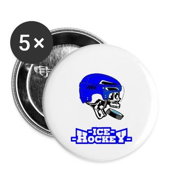Ice hockey - Buttons large 2.2''/56 mm (5-pack) - white - Front