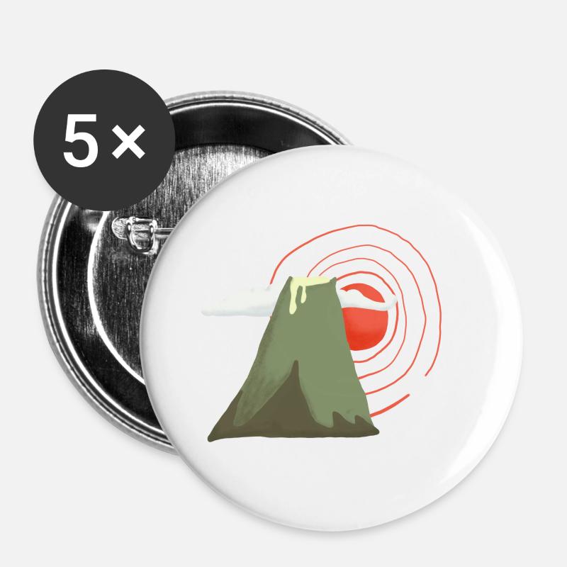 green mountain sunshine and cloud - Buttons large 2.2''/56 mm (5-pack) - white