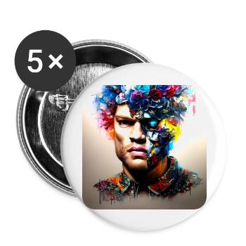 Son roulement profond - Lot de 5 grands badges (56 mm) - blanc - Devant