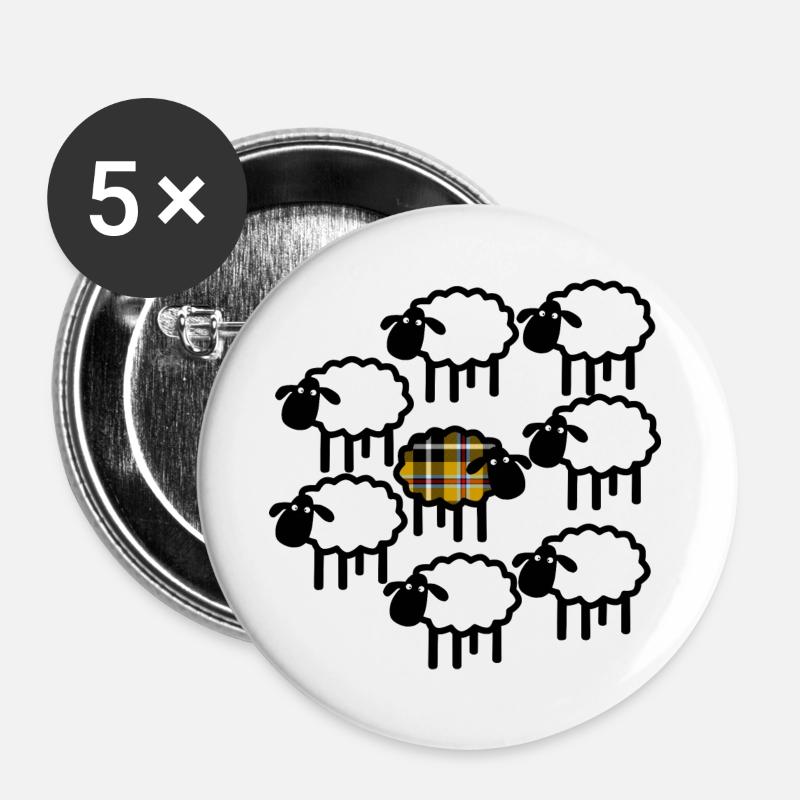 Cornish sheep don’t follow the flock - Buttons large 2.2''/56 mm (5-pack) - white