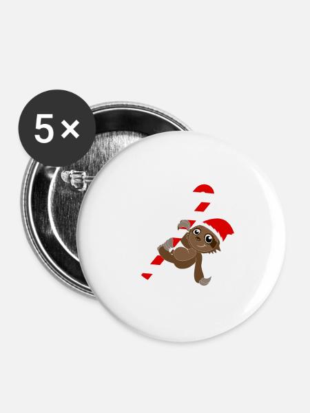 Lazy Christmas - Buttons groß 56 mm (5er Pack) - Weiß