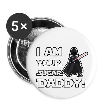 Papa Cadeau Mari Père Fête des pères Noël - Lot de 5 grands badges (56 mm) - blanc - Devant