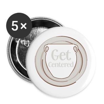 Get Centered Ceramics Artist Pottery - Lot de 5 grands badges (56 mm) - blanc - Devant