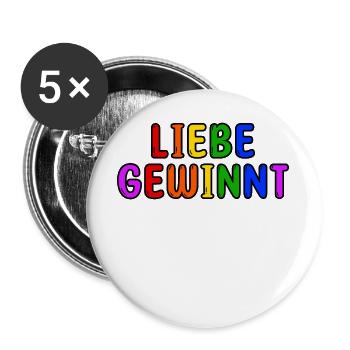 Lgbt Liebe Homosexuell Regenbogen Statement Pride - Buttons groß 56 mm (5er Pack) - Weiß - Vorne