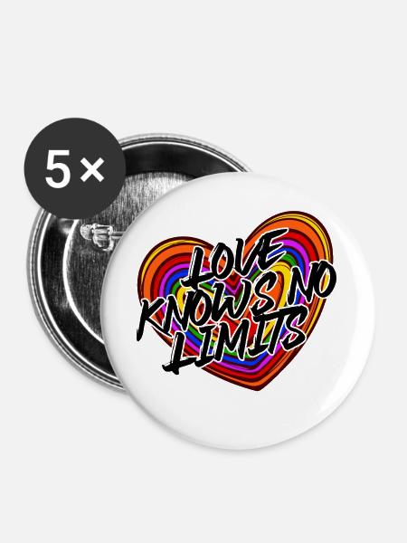 Lgbt Gleichgeschlechtliche Partnerschaft Statement - Buttons groß 56 mm (5er Pack) - Weiß