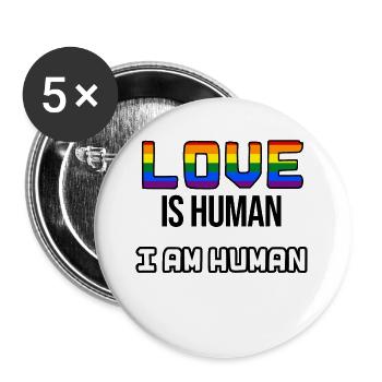 Lgbt Gleichberechtigung Statement Schwul Beziehung - Buttons groß 56 mm (5er Pack) - Weiß - Vorne