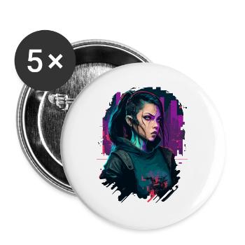 Beautiful Punk Girl the perfect present for - Buttons large 2.2''/56 mm (5-pack) - white - Front