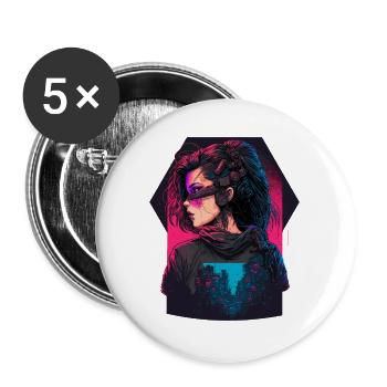 Science Fiction Lady l’excellent cadeau pour - Lot de 5 grands badges (56 mm) - blanc - Devant