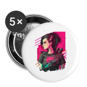 Amazing Looking Punk Women le Noël simple - Lot de 5 grands badges (56 mm) - blanc - Devant