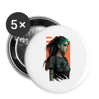 Amazing Looking Punk Girl the fabulous Christmas - Buttons large 2.2''/56 mm (5-pack) - white - Front