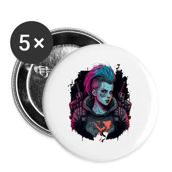 Erstaunliches Design einer Science-Fiction-Frau - Buttons groß 56 mm (5er Pack) - Weiß - Vorne