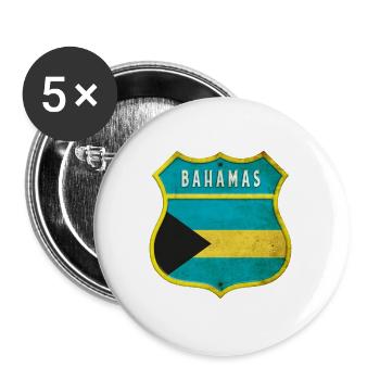 Bahamas coat of arms flag design - Buttons large 2.2''/56 mm (5-pack) - white - Front