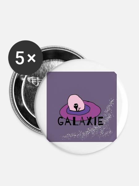 Galaxie - Buttons groß 56 mm (5er Pack) - Weiß