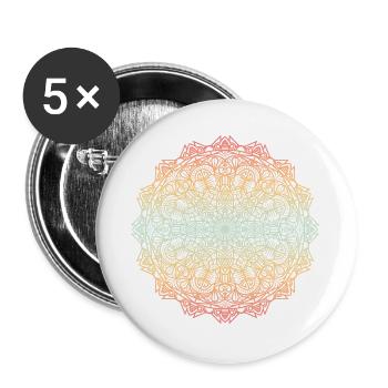 mandala - Lot de 5 grands badges (56 mm) - blanc - Devant
