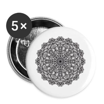 Mandala - Lot de 5 grands badges (56 mm) - blanc - Devant