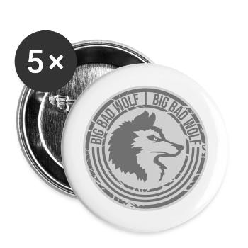 big bad wolf quote - Buttons large 2.2''/56 mm (5-pack) - white - Front