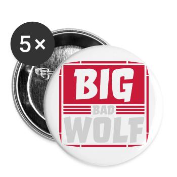 big bad wolf quote - Buttons large 2.2''/56 mm (5-pack) - white - Front