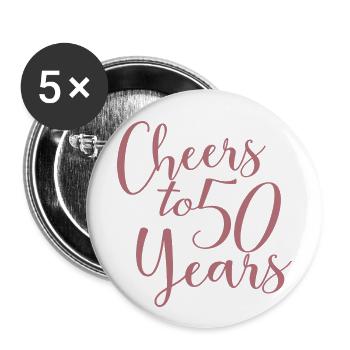 Vive les 50 ans du 50e anniversaire - Lot de 5 grands badges (56 mm) - blanc - Devant
