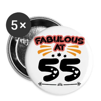 Fabulous At 55 - Buttons large 2.2''/56 mm (5-pack) - white - Front