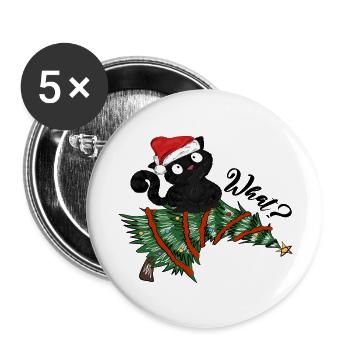 What? Cat Christmas Tree - Buttons groß 56 mm (5er Pack) - Weiß - Vorne