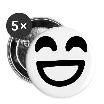 Smile Face Vector - Lot de 5 grands badges (56 mm) - blanc - Devant