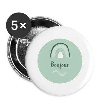 Bonjour - Buttons large 2.2''/56 mm (5-pack) - white - Front