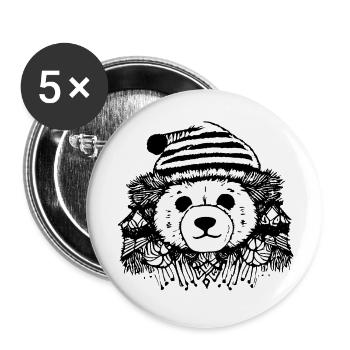 Christmas Polar Bear Winter Bear Snow Animal Animals 5 - Buttons large 2.2''/56 mm (5-pack) - white - Front