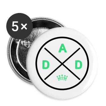 Dad King - Buttons large 2.2''/56 mm (5-pack) - white - Front
