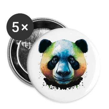 Panda aus China - Buttons groß 56 mm (5er Pack) - Weiß - Vorne