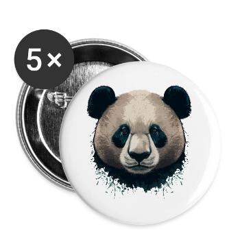 Panda très sérieux - Lot de 5 grands badges (56 mm) - blanc - Devant