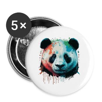 Panda Cadeau Pour les Filles - Lot de 5 grands badges (56 mm) - blanc - Devant