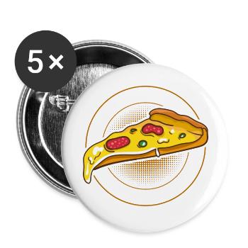 Circle Of Life Funny Pizza Themed Party - Buttons large 2.2''/56 mm (5-pack) - white - Front