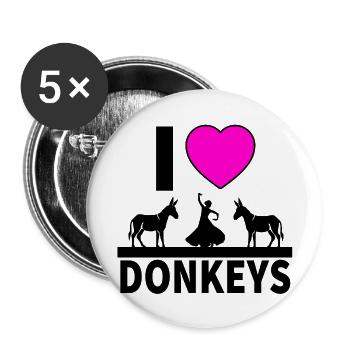 Âne - Lot de 5 grands badges (56 mm) - blanc - Devant