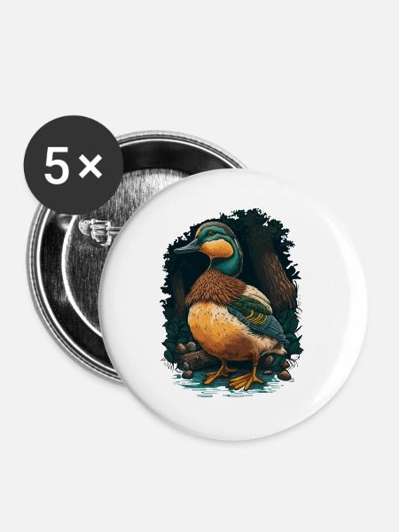 Fick im Wald - Buttons groß 56 mm (5er Pack) - Weiß