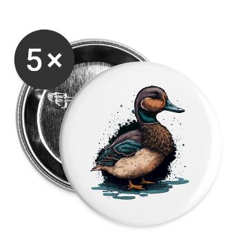 Beau canard - Lot de 5 grands badges (56 mm) - blanc - Devant