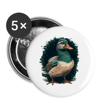 Duck Hunter - Duck - Buttons large 2.2''/56 mm (5-pack) - white - Front