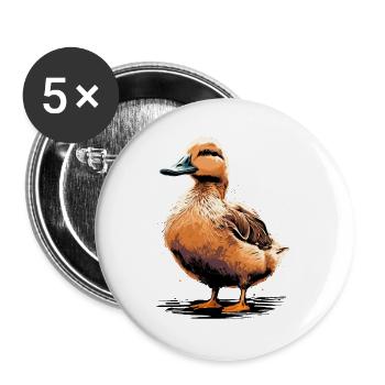 Young Duck - Buttons large 2.2''/56 mm (5-pack) - white - Front