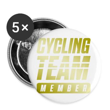 Cycling Team - Buttons large 2.2''/56 mm (5-pack) - white - Front