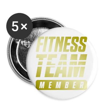 Équipe de conditionnement physique - Lot de 5 grands badges (56 mm) - blanc - Devant